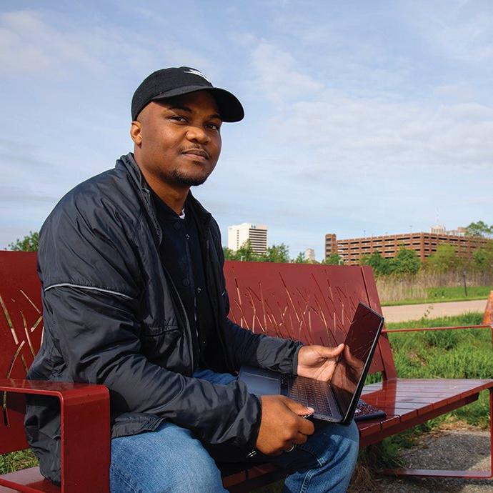 Man sitting with laptop