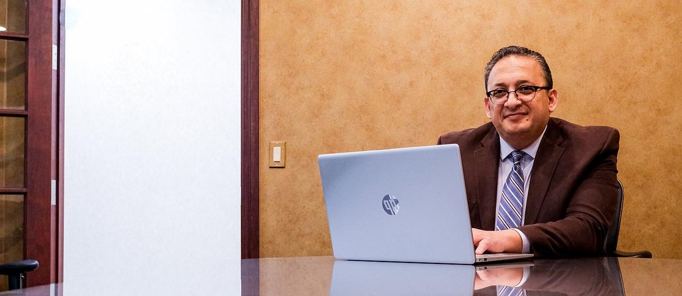 A man working on a computer